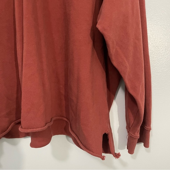 Aerie Rust Lace-Up Casual Hoodie Sweatshirt Size Large - Picture 5 of 14
